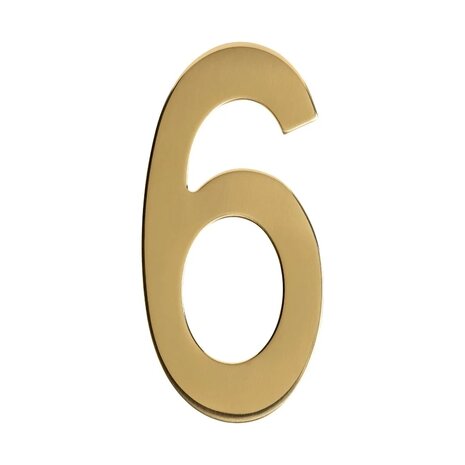 Intersteel PVD messing huisnummer 6 Intersteel PVD messing huisnummer 6