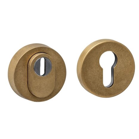 Intersteel SKG3 veiligheidsrozetten verdekt ø52x12mm met kerntrekbeveiliging PVD messing getrommeld Intersteel SKG3 veiligheidsrozetten verdekt ø52x12mm met kerntrekbeveiliging PVD messing getrommeld