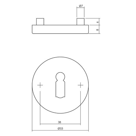 Intersteel Rozetten met sleutelgat antraciet grijs - deurbeslag - Intersteel Intersteel Rozetten met sleutelgat antraciet grijs - deurbeslag - Intersteel