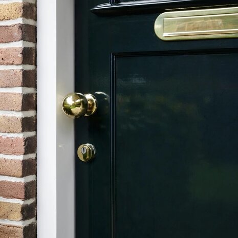 Intersteel Voordeurknop Bol ø75mm op achterplaat éénzijdige montage PVD messing kleur