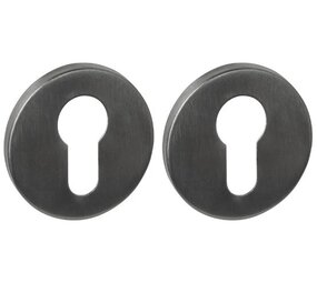 Intersteel Cilinderrozetten verdekt PVD antraciet grijs Intersteel Cilinderrozetten verdekt PVD antraciet grijs