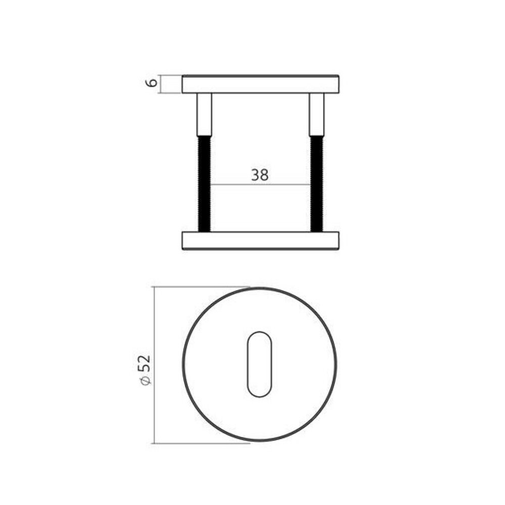 Intersteel Sleutelrozetten verdekt PVD zwart - voor sleutelslot - Intersteel Intersteel Sleutelrozetten verdekt PVD zwart - voor sleutelslot - Intersteel