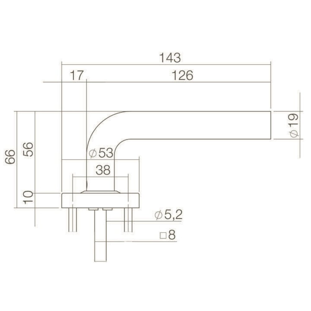 Intersteel Enkele deurklink Luzern op rozet verdekt ø53x10mm PVD messing getrommeld Intersteel Enkele deurklink Luzern op rozet verdekt ø53x10mm PVD messing getrommeld