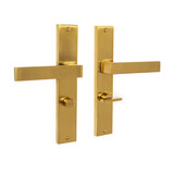 Mooi Deurbeslag Lusso geveerd op schild wc 63/8 mat messing Mooi Deurbeslag Lusso geveerd op schild wc 63/8 mat messing