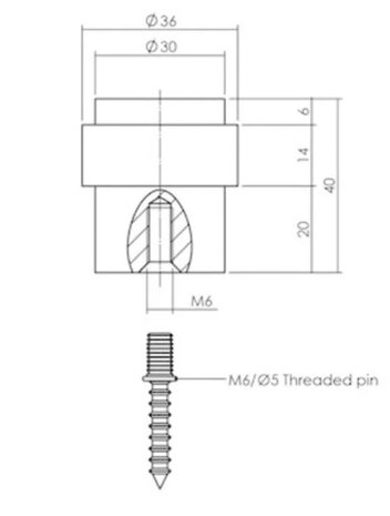 De Oude Deurklink Deurstopper vloermontage 30x40mm getrommeld messing De Oude Deurklink Deurstopper vloermontage 30x40mm getrommeld messing