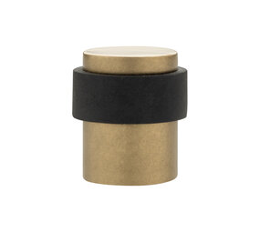 De Oude Deurklink Deurstopper vloermontage 30x40mm getrommeld messing De Oude Deurklink Deurstopper vloermontage 30x40mm getrommeld messing