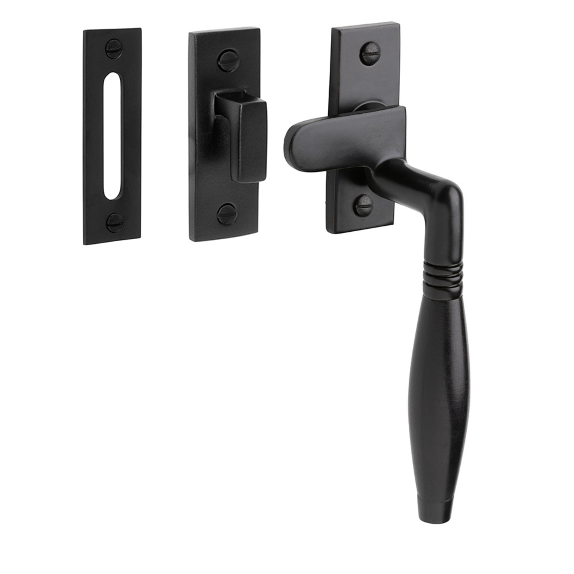 De Oude Deurklink Raamsluiting Klassiek mat zwart rechts