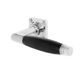 De Oude Deurklink Deurklink Deco geveerd glanzend nikkel vierkant rozet De Oude Deurklink Deurklink Deco geveerd glanzend nikkel vierkant rozet