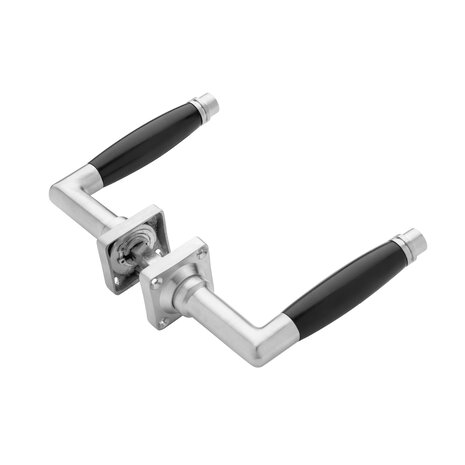 De Oude Deurklink Deurklink Deco geveerd mat nikkel vierkante rozetten De Oude Deurklink Deurklink Deco geveerd mat nikkel vierkante rozetten