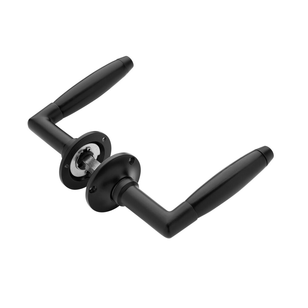 De Oude Deurklink Deurklink Klassiek geveerd mat zwart ronde rozetten - deurbeslag voor binnendeur