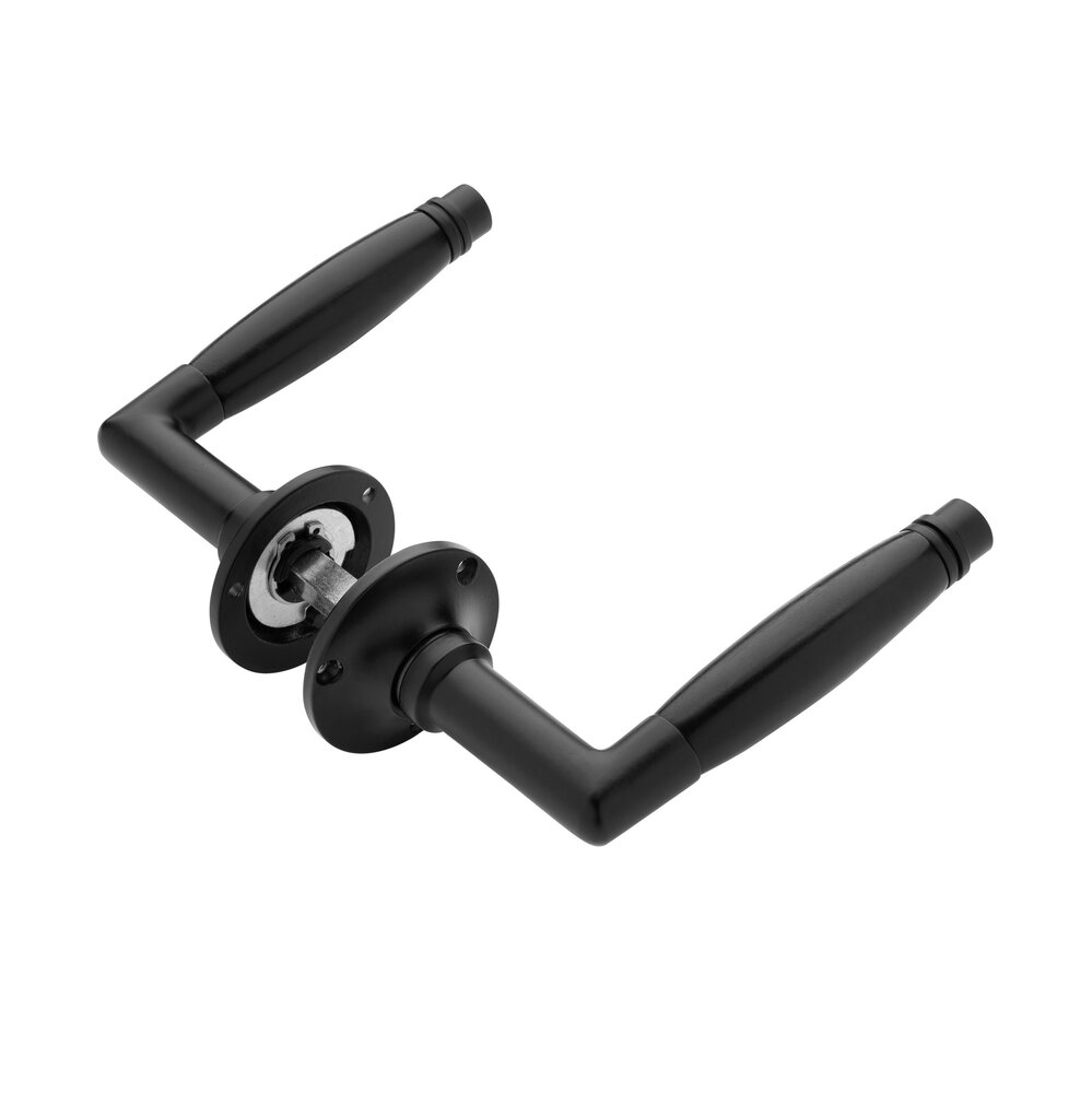 De Oude Deurklink Deurklink Deco geveerd mat zwart met ronde rozetten - deurbeslag voor binnendeur De Oude Deurklink Deurklink Deco geveerd mat zwart met ronde rozetten - deurbeslag voor binnendeur