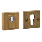 Intersteel SKG3 veiligheidsrozetten vierkant met kerntrekbeveiliging in PVD messing getrommeld