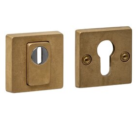 Intersteel SKG3 veiligheidsrozetten vierkant met kerntrekbeveiliging in PVD messing getrommeld Intersteel SKG3 veiligheidsrozetten vierkant met kerntrekbeveiliging in PVD messing getrommeld