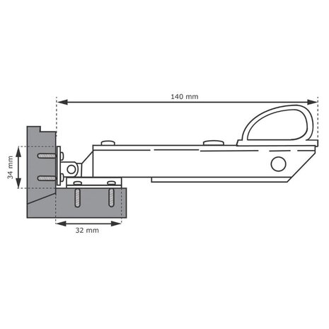 Dulimex Raamuitzetter wegdraaibaar kort SKG2 RVS wit