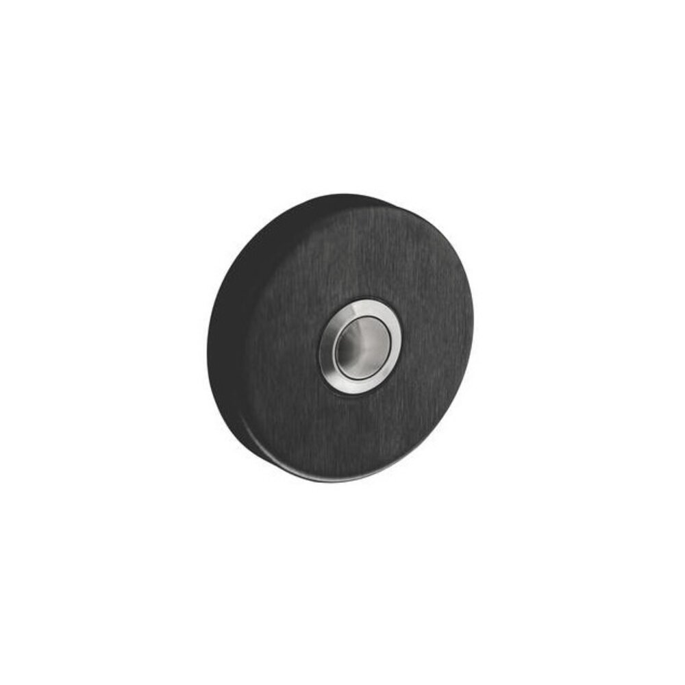 Intersteel Deurbel rond verdekt ø53x10 mat zwart met rvs Intersteel Deurbel rond verdekt ø53x10 mat zwart met rvs