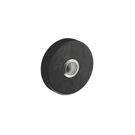 Intersteel Deurbel rond verdekt ø53x10 mat zwart met rvs Intersteel Deurbel rond verdekt ø53x10 mat zwart met rvs