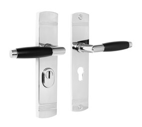 De Oude Deurklink Retro buitendeurbeslag klink/klink PC55 glanzend nikkel De Oude Deurklink Retro buitendeurbeslag klink/klink PC55 glanzend nikkel