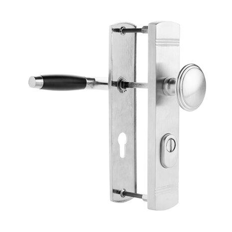 De Oude Deurklink Retro buitendeurbeslag knop/klink PC55 mat nikkel De Oude Deurklink Retro buitendeurbeslag knop/klink PC55 mat nikkel