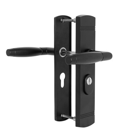 De Oude Deurklink Retro buitendeurbeslag klink/klink PC55 zwart De Oude Deurklink Retro buitendeurbeslag klink/klink PC55 zwart