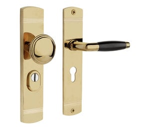 De Oude Deurklink Retro buitendeurbeslag knop/klink PC55 glanzend messing