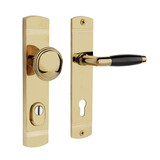 De Oude Deurklink Retro buitendeurbeslag knop/klink PC92 glanzend messing De Oude Deurklink Retro buitendeurbeslag knop/klink PC92 glanzend messing