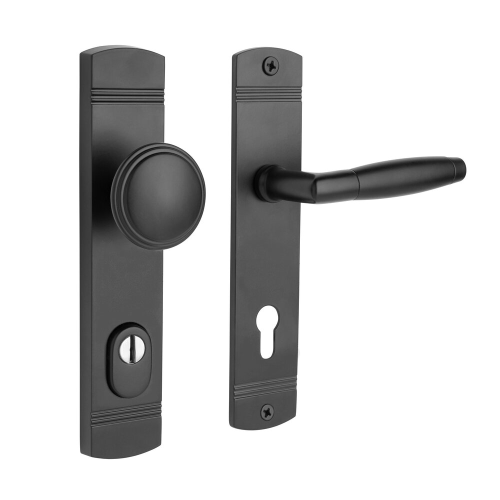 De Oude Deurklink Retro buitendeurbeslag knop/klink PC92 zwart De Oude Deurklink Retro buitendeurbeslag knop/klink PC92 zwart