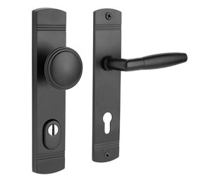 De Oude Deurklink Retro buitendeurbeslag knop/klink PC92 zwart De Oude Deurklink Retro buitendeurbeslag knop/klink PC92 zwart