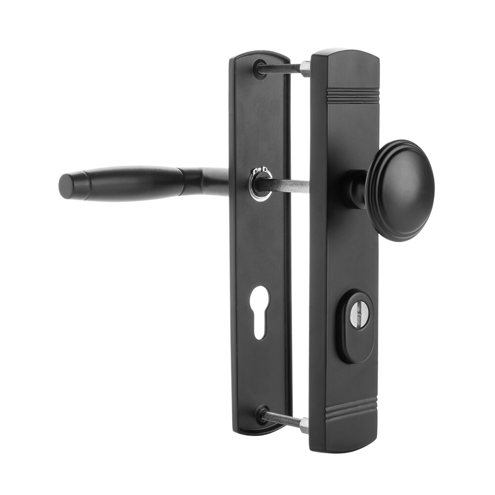 De Oude Deurklink Retro buitendeurbeslag knop/klink PC92 zwart De Oude Deurklink Retro buitendeurbeslag knop/klink PC92 zwart