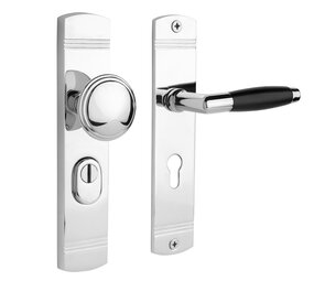 De Oude Deurklink Retro buitendeurbeslag knop/klink PC72 glanzend nikkel