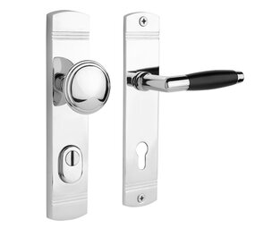 De Oude Deurklink Retro buitendeurbeslag knop/klink PC92 glanzend nikkel