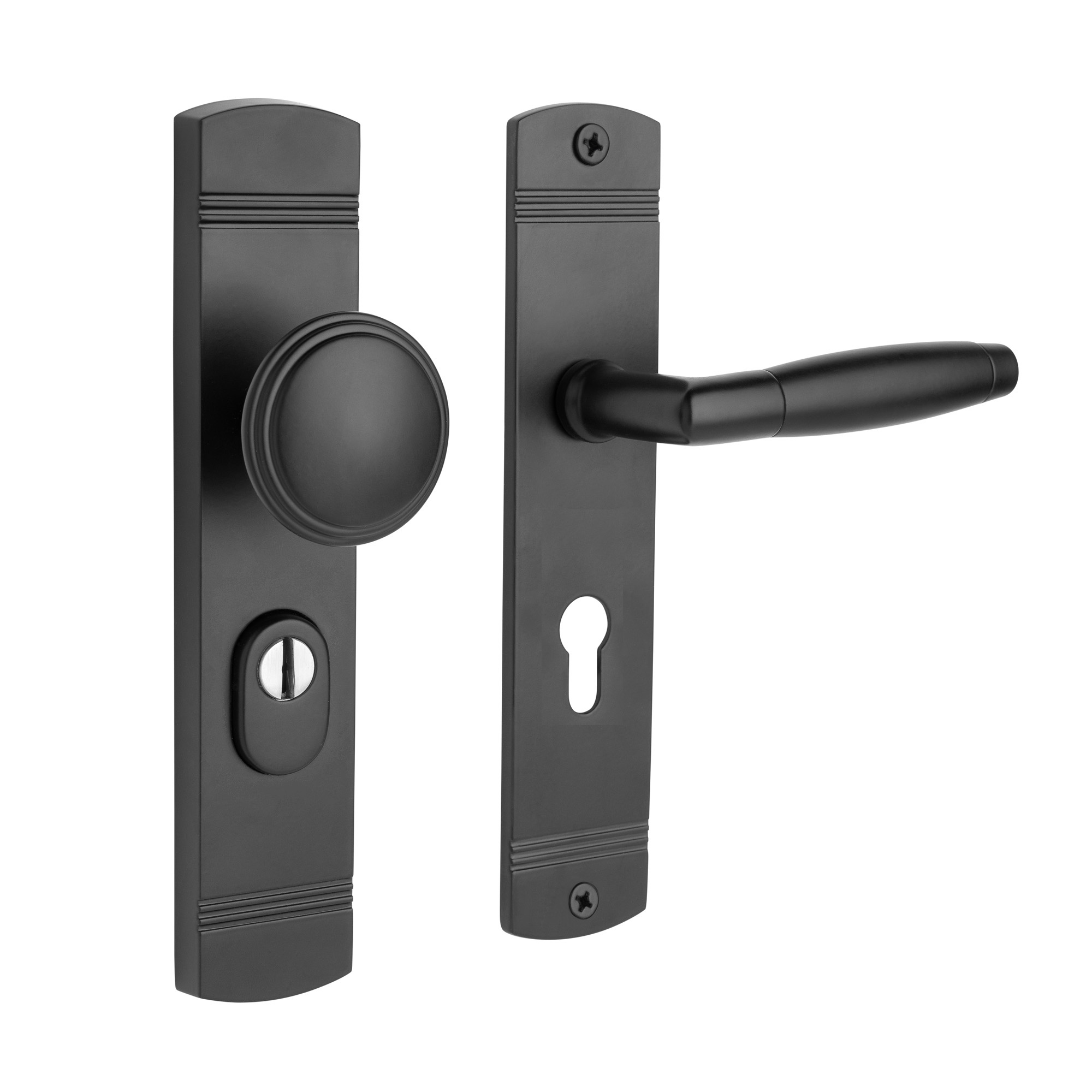 De Oude Deurklink Retro buitendeurbeslag knop/klink PC72 zwart