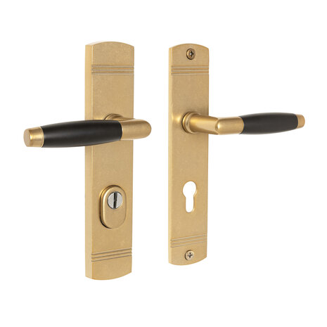 De Oude Deurklink Retro buitendeurbeslag klink/klink PC72 getrommeld messing De Oude Deurklink Retro buitendeurbeslag klink/klink PC72 getrommeld messing