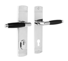 De Oude Deurklink Retro buitendeurbeslag klink/klink PC92 glanzend nikkel