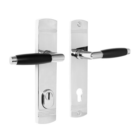 De Oude Deurklink Retro buitendeurbeslag klink/klink PC92 glanzend nikkel De Oude Deurklink Retro buitendeurbeslag klink/klink PC92 glanzend nikkel