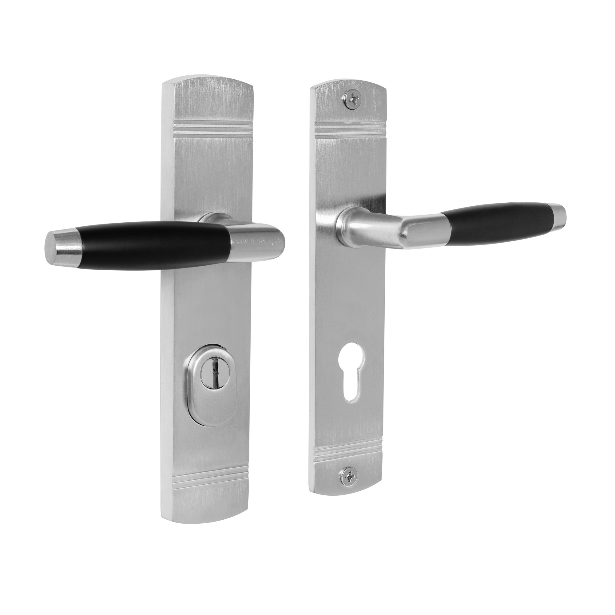 De Oude Deurklink Retro buitendeurbeslag klink/klink PC72 mat nikkel