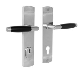 De Oude Deurklink Retro buitendeurbeslag klink/klink PC92 mat nikkel