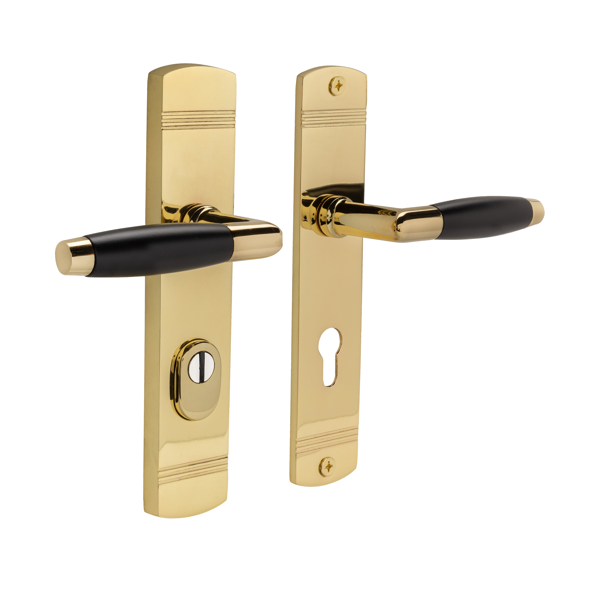 De Oude Deurklink Retro buitendeurbeslag klink/klink PC72 glanzend messing