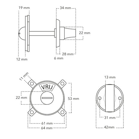 De Oude Deurklink WC sluiting Resident glanzend nikkel