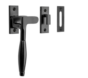 De Oude Deurklink Raamsluiting Klassiek ventilatiestand mat zwart links De Oude Deurklink Raamsluiting Klassiek ventilatiestand mat zwart links