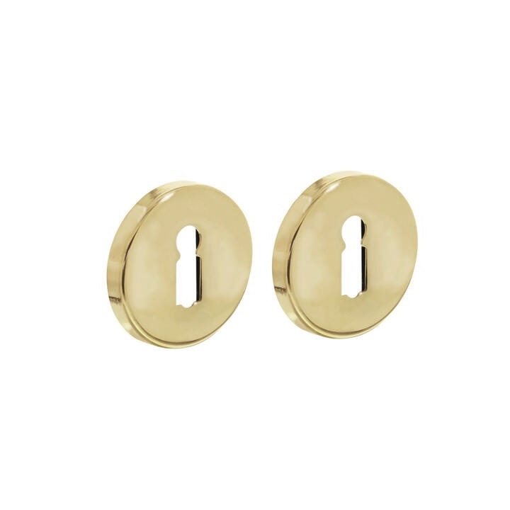 Intersteel Set Rozetten sleutelgat rond verdekt messing gelakt