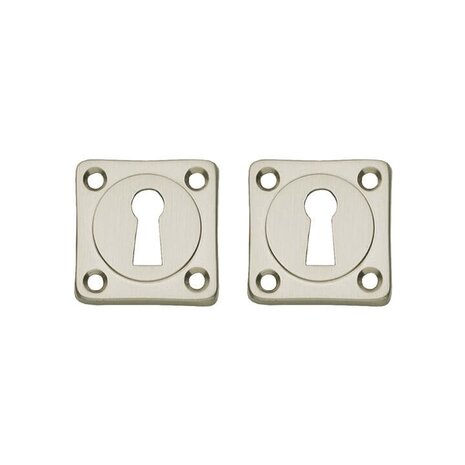 Intersteel Sleutelrozetten vierkant nikkel mat - per set voor binnendeur Intersteel Sleutelrozetten vierkant nikkel mat - per set voor binnendeur