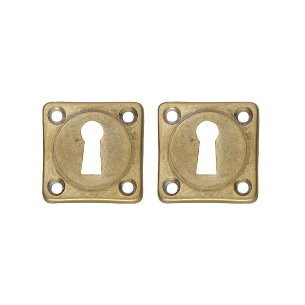 Intersteel Sleutelrozet schroefgat vierkant messing getrommeld Intersteel Sleutelrozet schroefgat vierkant messing getrommeld