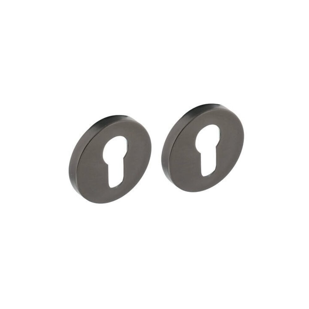 Intersteel Set ronde profielcilinderrozetten antraciet grijs Intersteel Set ronde profielcilinderrozetten antraciet grijs