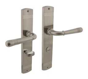 Intersteel Deurklink Helena op schild WC slot 63mm nikkel mat Intersteel Deurklink Helena op schild WC slot 63mm nikkel mat