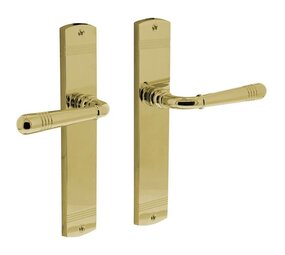 Intersteel Deurklink Helena op schild 235x45x8 mm messing gelakt Intersteel Deurklink Helena op schild 235x45x8 mm messing gelakt