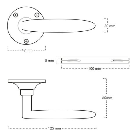 De Oude Deurklink Deurklink Lisiduna in messing getrommeld