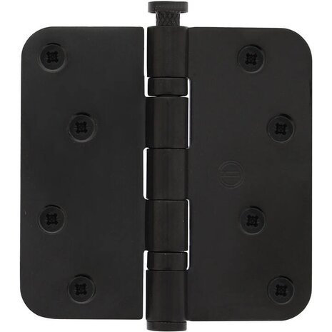 Intersteel Kogellagerscharnier ronde hoeken RVS zwart tot 70 kilo Intersteel Kogellagerscharnier ronde hoeken RVS zwart tot 70 kilo