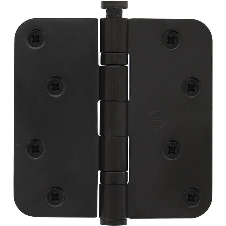 Intersteel Kogellagerscharnier ronde hoeken 89x89mm RVS zwart tot 70 kilo