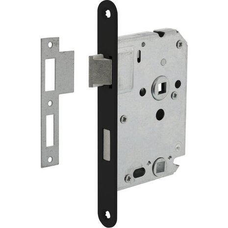 Intersteel Woningbouw toilet-/badkamerslot zwart 63/8 mm - voor binnendeur - Dulimex