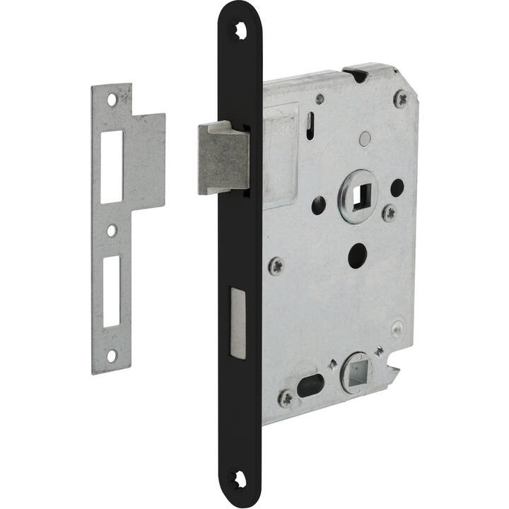 Intersteel Woningbouw toilet-/badkamerslot zwart 63/8 mm